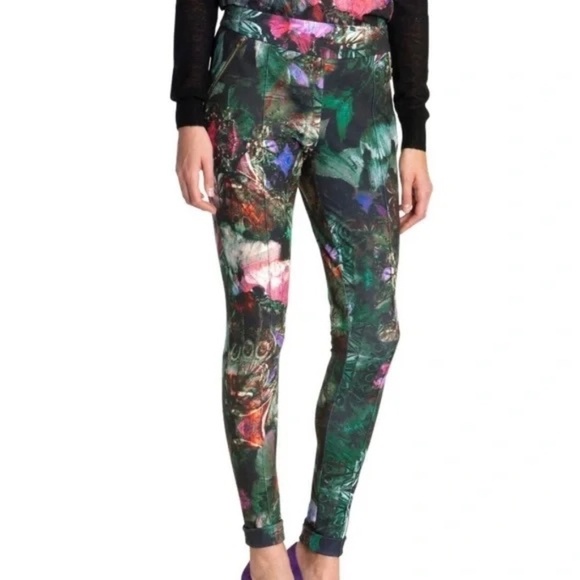 NWT!! TED BAKER Olivie Floral Tapered Pants Knit Stretch Chic Abstract 0 US 2 - Picture 6 of 16